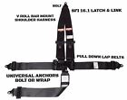 MODIFIED SERIES RACING HARNESS BELT V MOUNT SFI 16.1 LATCH & LINK 5 POINT BLACK