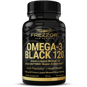 FREZZOR Omega 3 Black Green Lipped Mussel Oil Capsules - 120 Count - Picture 1 of 8