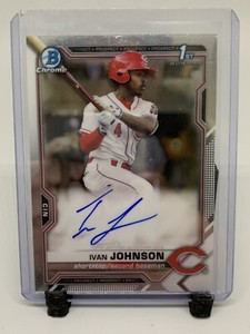 2021 BOWMAN CHROME IVAN JOHNSON RC AUTO.   MINT