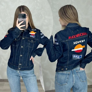 Gas Denim Jacket Honda Repsol Racing Michelin Womens Ladies size M- L - Picture 1 of 24