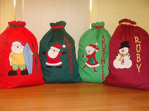 PERSONALISED CHRISTMAS/SANTA SACKS - 13 Designs Available - - Picture 1 of 12