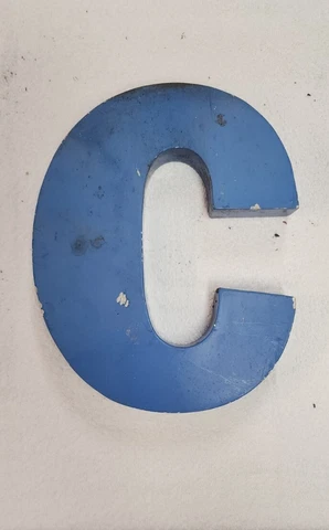 Vintage 3D BIG Metal Letter C.   11 inches Tall Cover