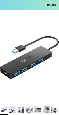 Acer 5-Port USB 3.0 Hub | Fast Data Transfer | Compact & Portable | PC & Mac - Image 1 of 4