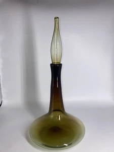 Vintage Greenwich Flint Craft Atomic Glass Dsg Wayne Husted Blown Glass Decanter - Picture 1 of 15