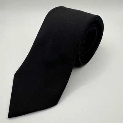 Vintage 1950s US Army Smoothie by Schreter Button Down Skinny Tie Black 56" x 3" - Image 1 of 2