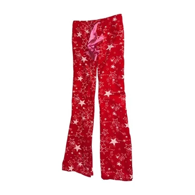 VINTAGE '07 Victoria’s Secret PINK VS Women Red Stars Flare Pajama Pants M - Image 1 of 4