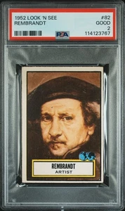 1952 Topps Look 'N See #82 Rembrandt Artist High Number PSA VG 2 - Bild 1 von 2