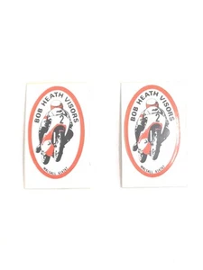 Bob Heath Visors Vintage Motorcycle Sticker x 2. - Picture 1 of 4