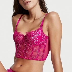 Victoria Secret Dream Angels Push Up Corset Bustier Bra Top Size XL Wicked Rose - Picture 1 of 7