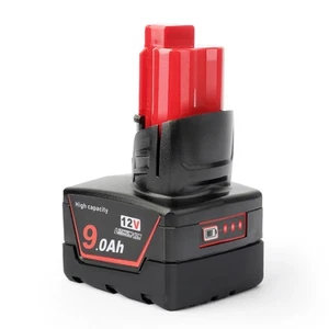 12V 9.0Ah Li-ion Replacement 12V Battery Compatible with Milwaukee 48-11-0490... - Picture 1 of 7