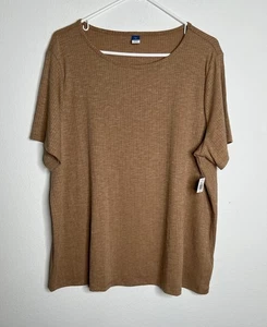 Old Navy Damen T Shirt Beige Luxe Kurzarm Rundhals Gr. XL - Bild 1 von 8