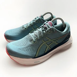 Asics Gel-Kayano 30 Womens 9.5 Shoes Gris Blue Lime Green Road Running Support - Picture 1 of 9
