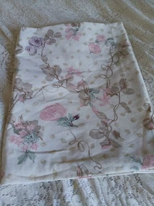 Vintage Cannon Floral Twin Sheet Flat Pink Purple Roses Country Cottage - Picture 1 of 7