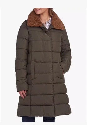 Barbour Ladies Wilderness Collection Valerie Longline Quilted Coat Olive UK 16 - Image 1 of 4