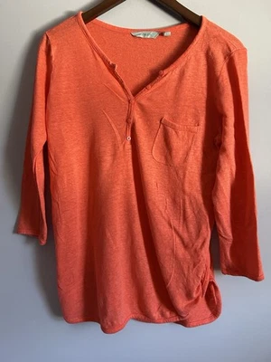 Топ Athleta Newport Henley с рукавами 3/4 и v-образным вырезом размер средний - Изображение 1 из 4