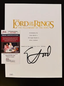 🎁 Elijah Wood Lord Of The Rings Fellowship of The Ring Signed Script Cover JSA - Picture 1 of 2