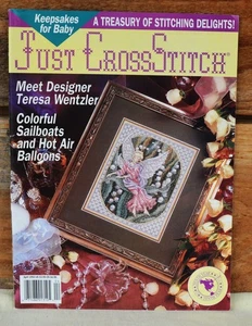 Just CrossStitch Magazine April 1993 Vol 10 #6 Sailboats Flamingos Baby Balloons - Picture 1 of 12