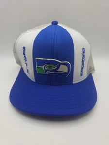 Vintage Seattle Seahawks AJD Mesh Trucker Mütze Streifen Made In USA Cap NFL - Bild 1 von 9
