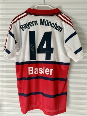 FC Bayern München Away Trikot 1998-00 | Mario Basler #14 | Größe L | Signiert! - Bild 1 von 4