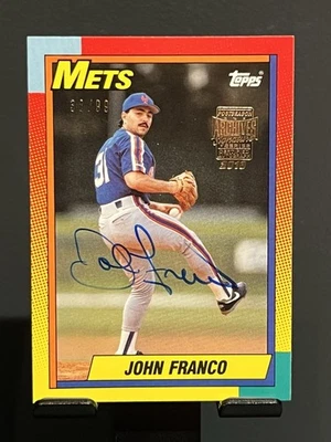John Franco 2018 Topps Archives Signature Series 1990 Topps Auto 38/99 #32T Mets Foto 1 de 4