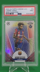 2023-24 Topps Chrome UCC Lamine Yamal #64 - Hero Variation PSA 9 -SSP Rookie RC - Picture 1 of 2