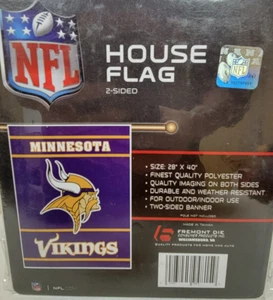 NFL Minnesota Vikings 2-Sided House Banner Flag, New - Picture 1 of 4