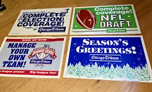 4 tarjetas de publicidad vintage de caja de periódico Chicago Tribune - Imagen 1 de 10