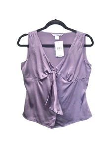 WD.NY Blouse 100% Silk Purple Dusk Sleeveless Dressy Top Women’s Size 4 - NEW - Picture 1 of 6