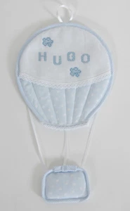 Hot Air Balloon wall hanging blue by DMC to personalise in cross-stitch + chart - Picture 1 of 1