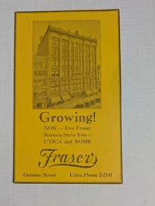 Vintage Fraser's and Various  Utica NY Business Advertisement - Picture 1 of 2