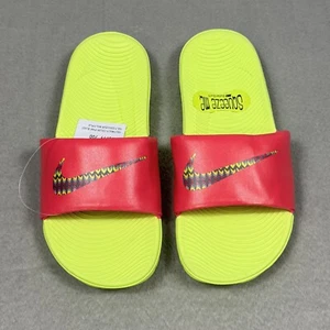 Nike Kawa Big Kinder Mädchen Pantoletten Sandalen Pink/Volt CW5799-700 Größe 5Y NEU - Bild 1 von 6
