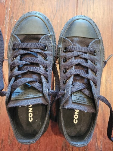 Scarpe basse Converse All Star ragazzo ragazza ragazzo taglia 10 5 tessuto nero