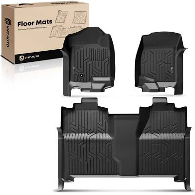 3Pcs Front & Rear Floor Mats Liner for Chevy Silverado 1500 2500 HD GMC Crew Cab - Image 1 of 4