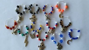 Aussie Rules Aust Football Make your own set of 4, wineglass charms - Picture 1 of 22