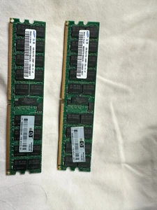 2 CHIP 8GB 2X4GB HP PC2-5300P -555-12 Samsung M393T5160QZA-CE6Q0 Server RAM - Picture 1 of 4