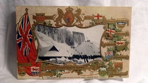 Tarjeta postal vintage de Canadá 1924 en trineo de personas congeladas en las cataratas del Niágara en invierno. - Imagen 1 de 2