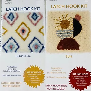NEU Riegel Haken Kit Menge 2 Geometrisch & Sonne Nadel Kreationen KEIN RASTWERKZEUG - Bild 1 von 10