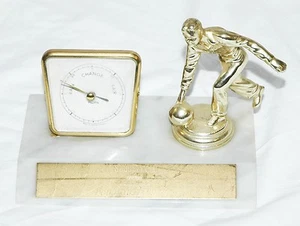 1967 68 Vintage Bowling Trophy Clock Presentation Award Retro King Pin - Picture 1 of 2