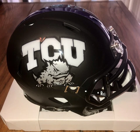 TCU Horned Frogs 2019 Matte Black NCAA Revolution SPEED Mini Football Helmet Cover