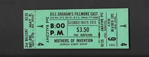 FRANK ZAPPA & MOTHERS Full Unused Original Fillmore East Concert Ticket 1970 - Picture 1 of 2