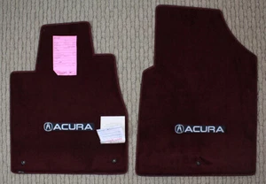 Burgundy Lloyd Velourtex Carpet 2pc Floor Mats for 2007-2013 Acura MDX with Logo - Picture 1 of 2
