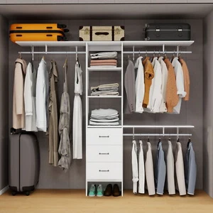 Wall Mounted Adjustable Closet Organizer Custom Closet Organizer System - Picture 1 of 12