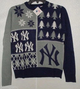 MLB New York Yankees Busy Block Ugly Sweater Youth Size Youth Medium by FOCO - Picture 1 of 3