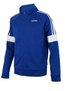 NWT ADIDAS BOYS MEDIUM 10/12 ROYAL BLUE & WHITE FULL ZIP EVENT JACKET MSRP $45 - Picture 1 of 12
