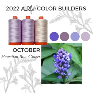 Color Builder HAWAIIAN BLUE GINGER Aurifil Thread Set 3 Lg Spools 1422 yds 50 wt - Picture 1 of 3