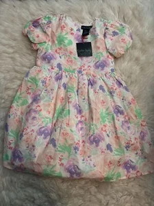 Neu mit Etikett Cynthia Rowley Mädchen Größe 6 Blumenmuster Kurzarm Kleid Ostern - Bild 1 von 10
