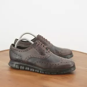 Cole Haan Mens Zerogrand Wingtip Oxford Shoes Sz 7M Brown Black Two Tone C23236 - Picture 1 of 13
