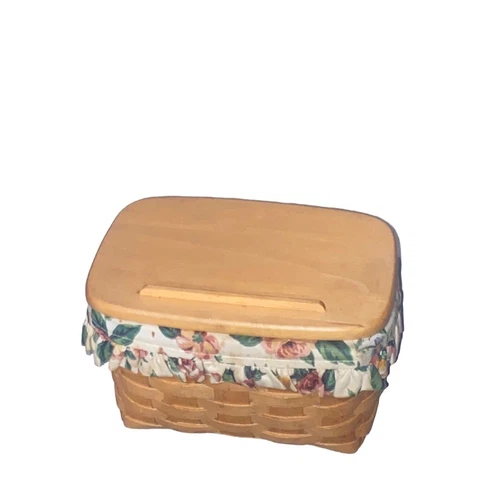 Longaberger Recipe Basket Liner Protector Lid & small Hanging basket Cover