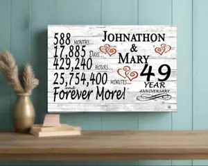 49 Year Anniversary Gift Personalized 49th For Him Her or Couples - Picture 1 of 10