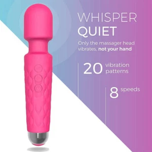 Magic Wand Body Massager Powerful 8 Speed 20 Vibration Modes USB Rechargeable - Picture 1 of 12